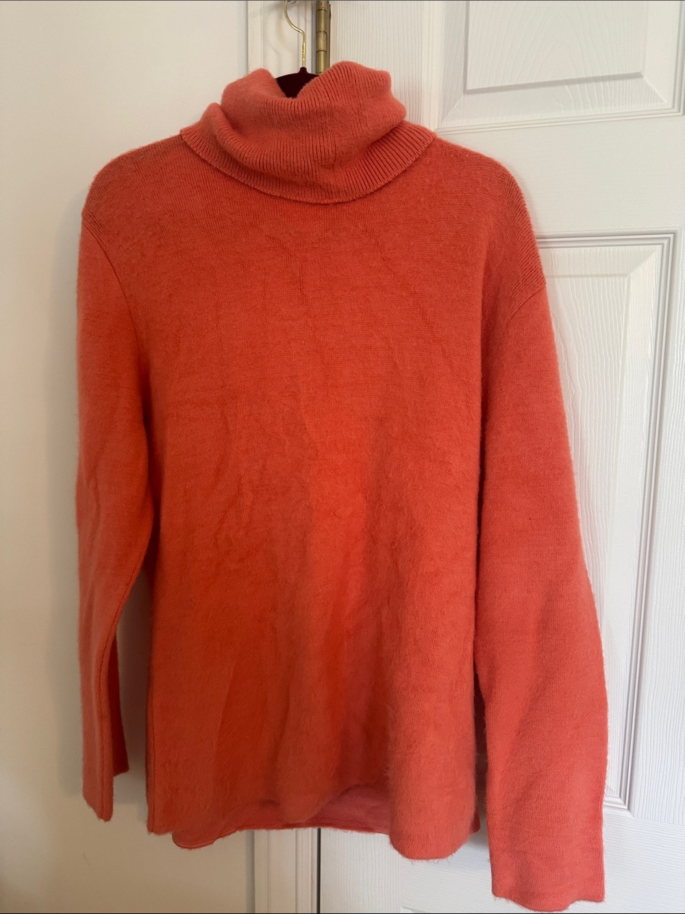 Cozy Coral Turtleneck Sweater - Relaxed Knit